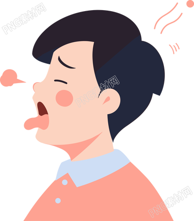 生病男孩咳嗽圖形素材