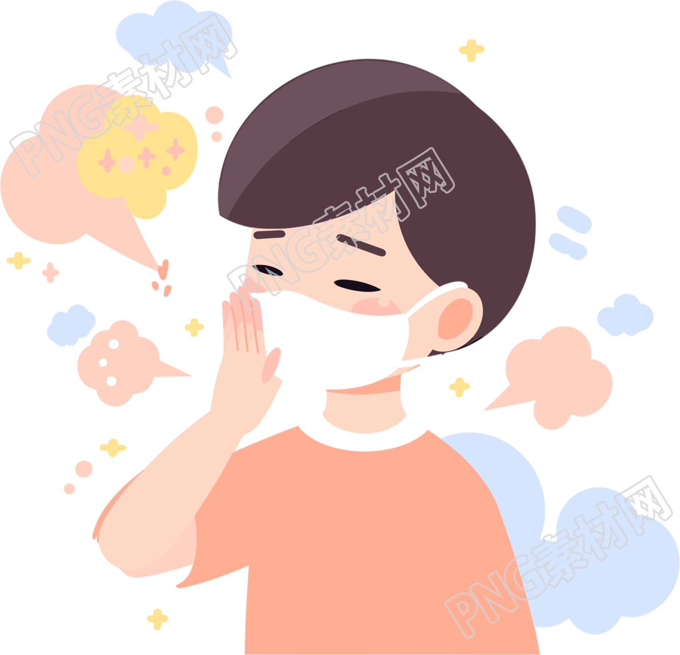 生病男孩高清图形素材
