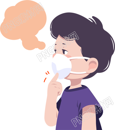 生病男孩咳嗽插圖