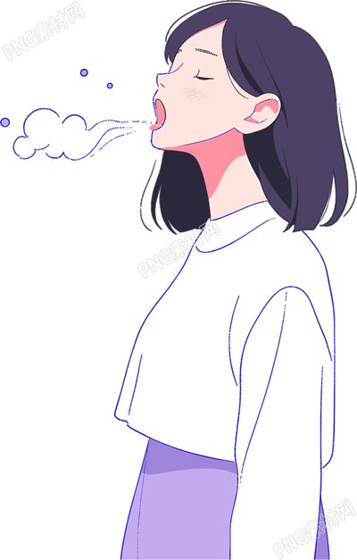 生病女孩透明背景高清設計素材