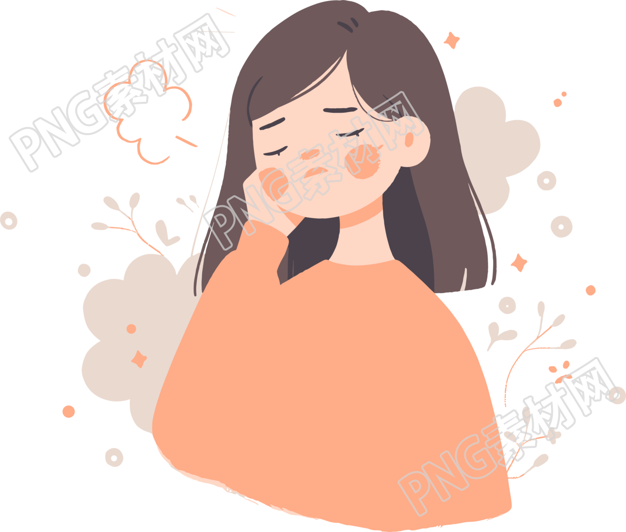 生病女孩高清PNG素材