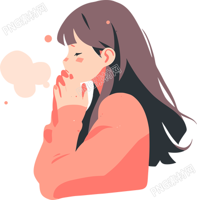 生病女孩咳嗽可商用素材