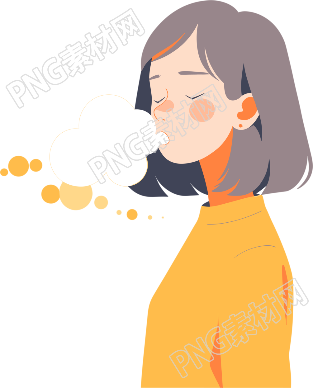生病女孩咳嗽插图