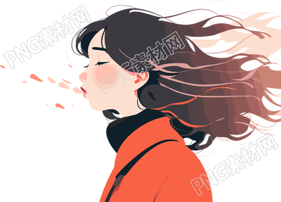 生病女孩咳嗽商用素材