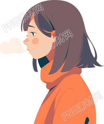 生病女孩咳嗽插圖