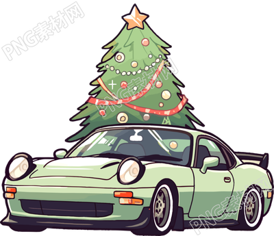 圣誕樹和車創(chuàng)意設計素材
