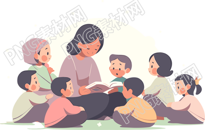 歡樂閱讀色彩鮮艷的插圖