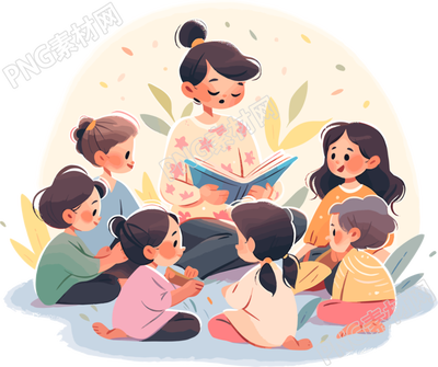 歡樂閱讀簡潔明快的插畫