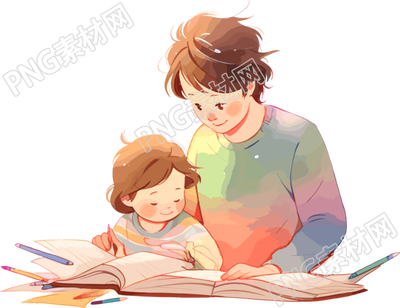 親子閱讀明亮平面設(shè)計插畫