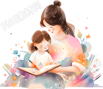 親子閱讀PNG圖形素材