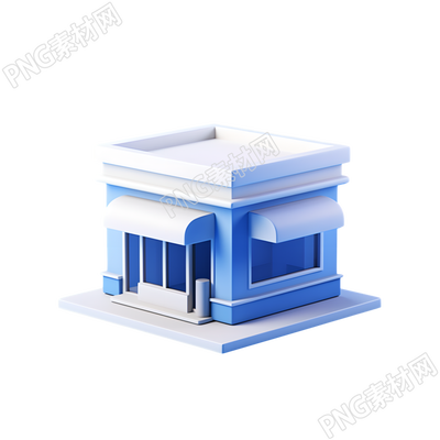 3D購(gòu)物小店藍(lán)色創(chuàng)意設(shè)計(jì)素材