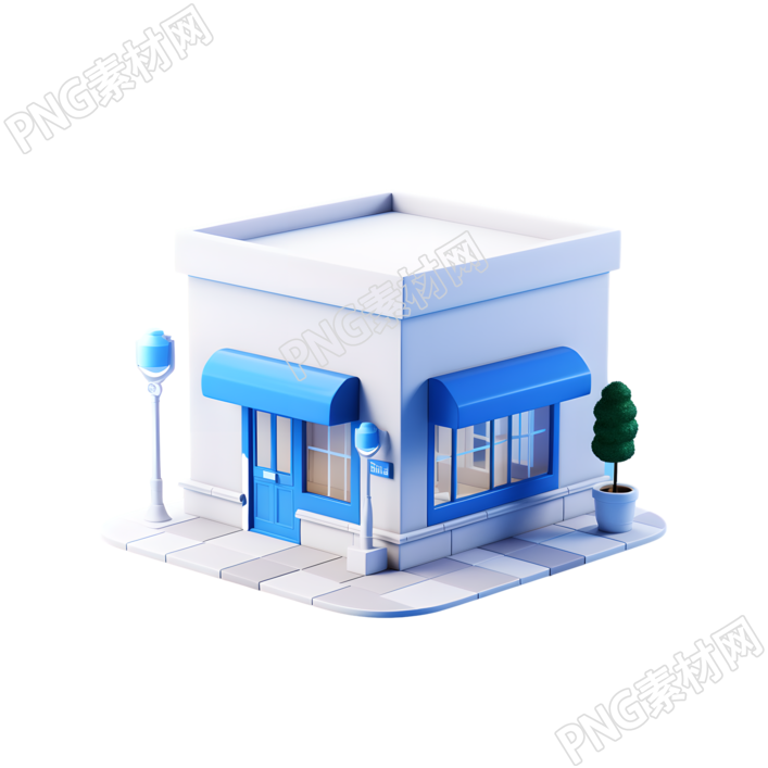 3D购物小店创意设计插图