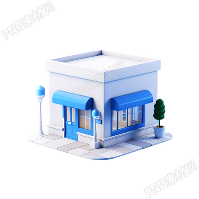 3D購(gòu)物小店創(chuàng)意設(shè)計(jì)插圖