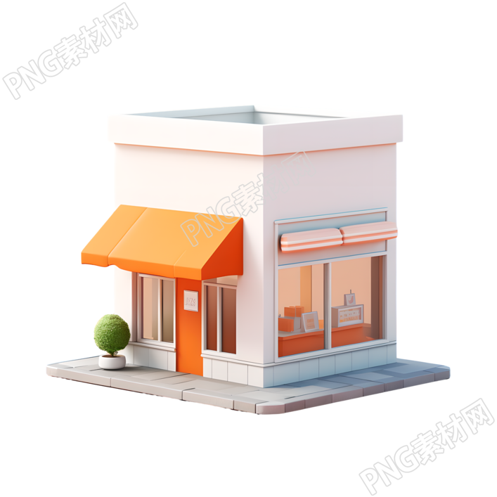 3D购物小店商业插画设计