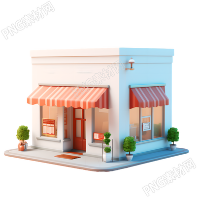 3D購(gòu)物小店簡(jiǎn)潔插畫(huà)