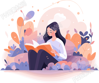 閱讀女孩創(chuàng)意設(shè)計商業(yè)素材