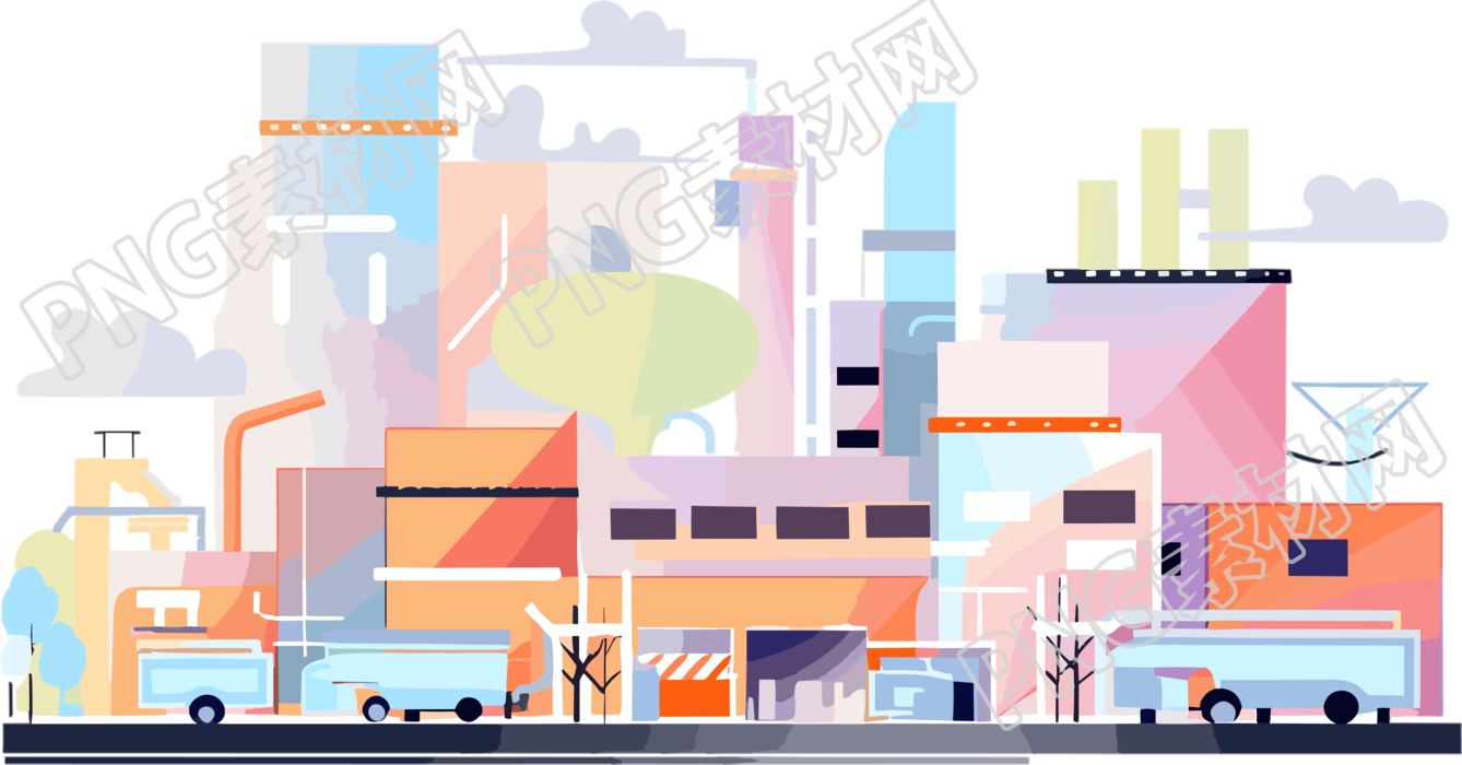 工业园区商业插画设计素材