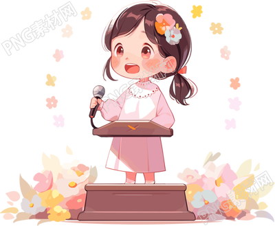 可愛(ài)小女孩演講商業(yè)設(shè)計(jì)元素
