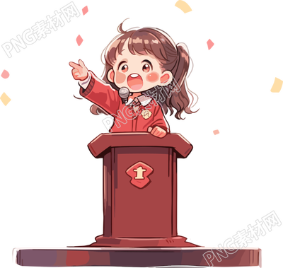 可愛(ài)小女孩演講高清圖形素材
