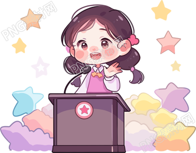 可愛(ài)小女孩演講現(xiàn)場(chǎng)可商用素材