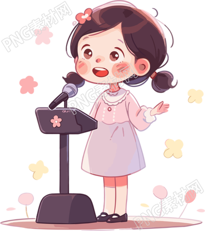 可愛(ài)小女孩演講創(chuàng)意圖形素材