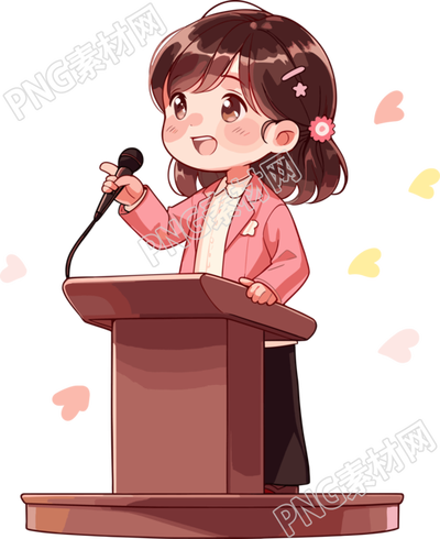 可愛(ài)小女孩演講商業(yè)設(shè)計(jì)元素