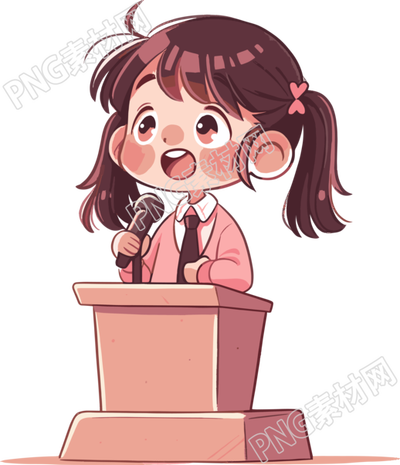 可愛(ài)小女孩演講高清插畫