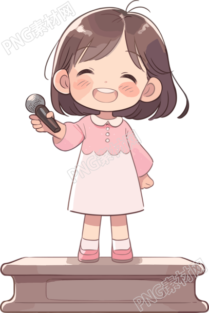 可爱小女孩演讲商用设计元素