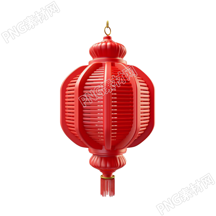3D红灯笼透明背景插图
