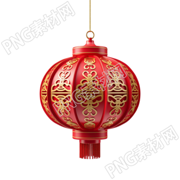 3D紅燈籠簡約插圖