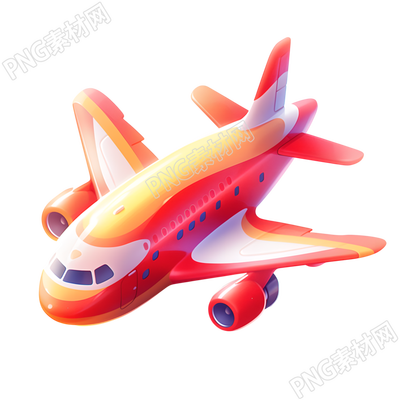 3D飛機(jī)卡通風(fēng)格插圖