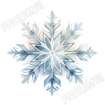 雪花透明背景插圖