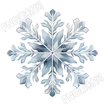 雪花透明背景插圖