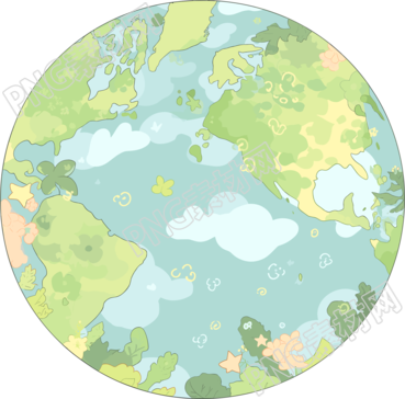 綠色地球透明背景插畫