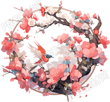 中國畫花鳥高清圖形素材