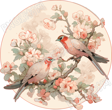 中國(guó)畫花鳥商業(yè)設(shè)計(jì)元素
