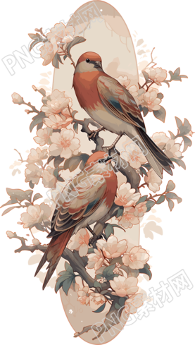 中國(guó)畫花鳥藝術(shù)插畫