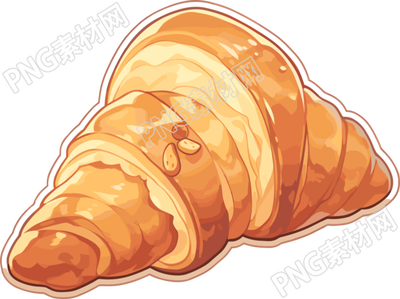 牛角包貼紙高清插圖