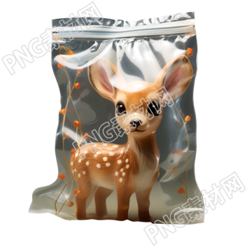 3D圣誕節(jié)可愛(ài)小鹿玩具透明包裝素材