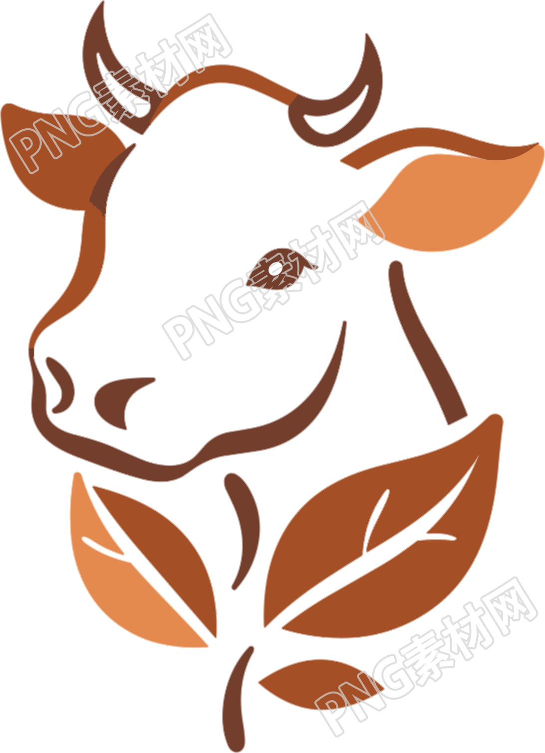 卡通牛简洁明了素材