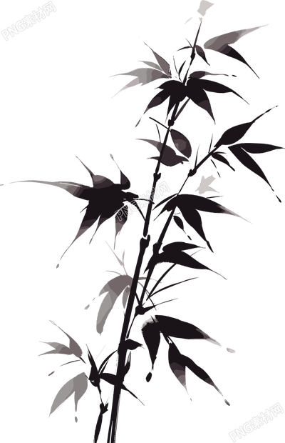 水墨竹子中國畫風(fēng)格插圖