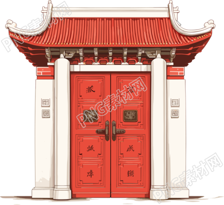 红色大门PNG图形素材