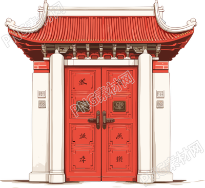 紅色大門PNG圖形素材