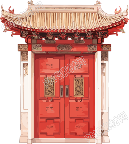 红色大门创意设计素材