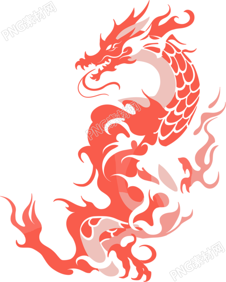 中国龙的剪影高清图形素材