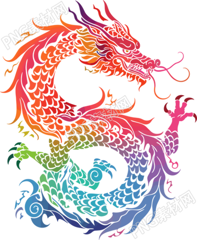 中國(guó)龍剪影PNG素材