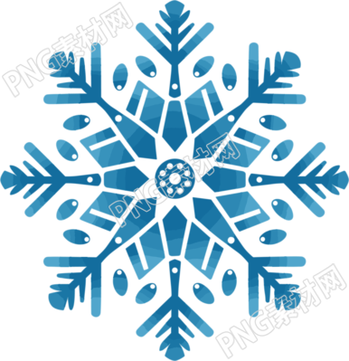 蓝色雪花PNG素材