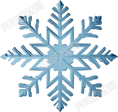 蓝色雪花简约插画