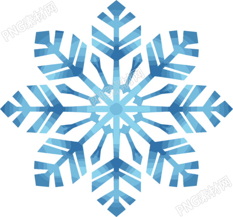 蓝色雪花插画