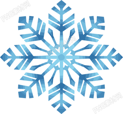 藍色雪花插畫
